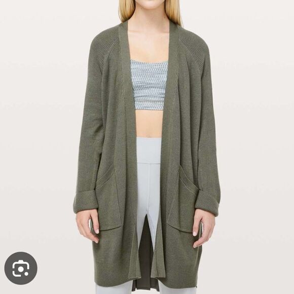 lululemon athletica Sweaters - Lululemon Grey Sage Still At Ease Wrap